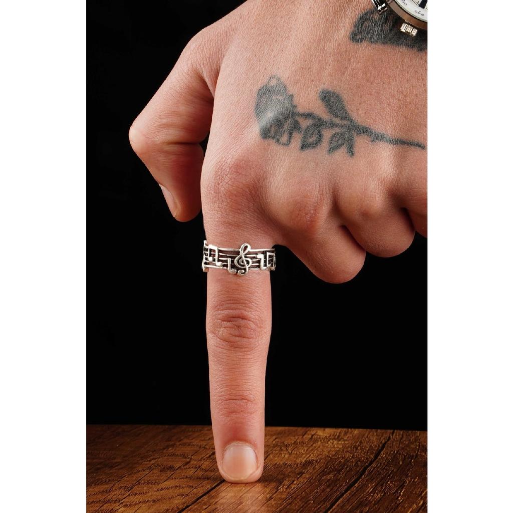 Унисекс посеребренное регулируемое кольцо с музыкальной нотой G Key