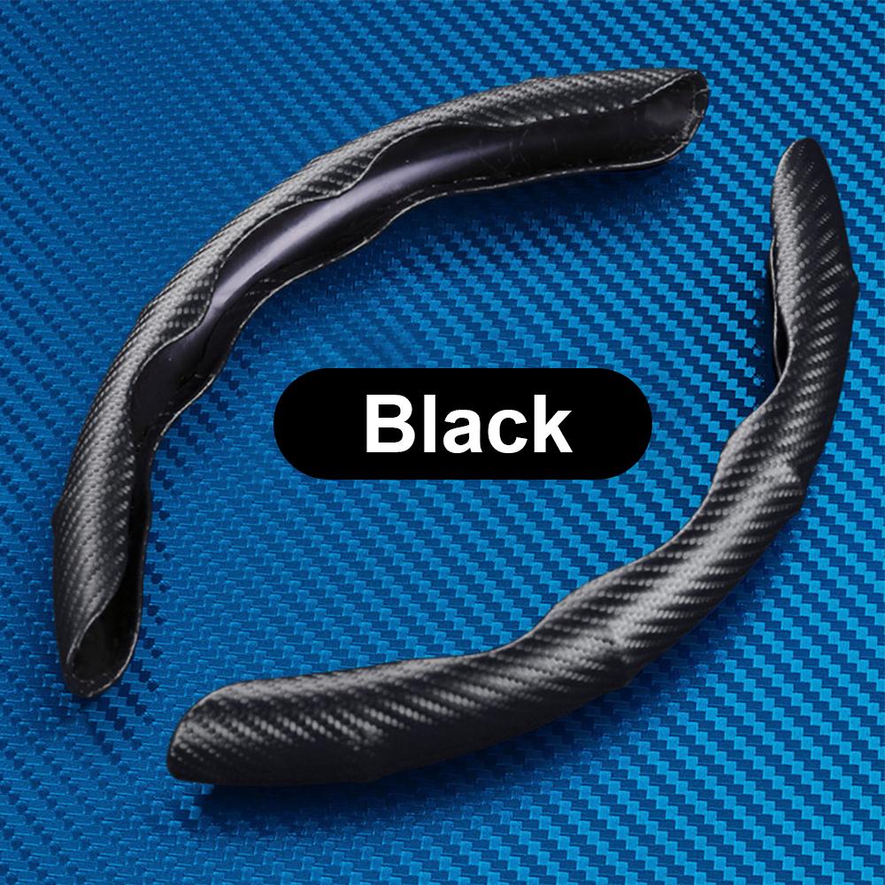1Pair Car Steering Wheel Cover For Tesla Non-Slip Carbon Fiber 38CM Auto Steering Wheel Interior Decoration Accessories