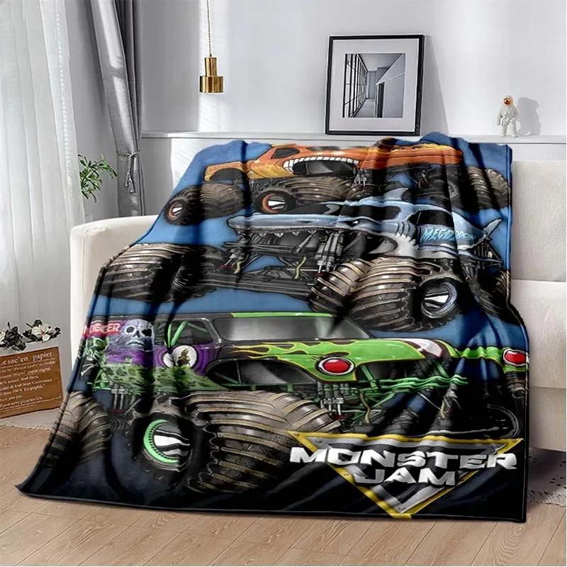 3D Monster Jam Монстр-трак Мультяшная Фланелевая Мягкая Плед Плед для Спальни Мальчика Дивана Кровати Теплый Плед Пикник