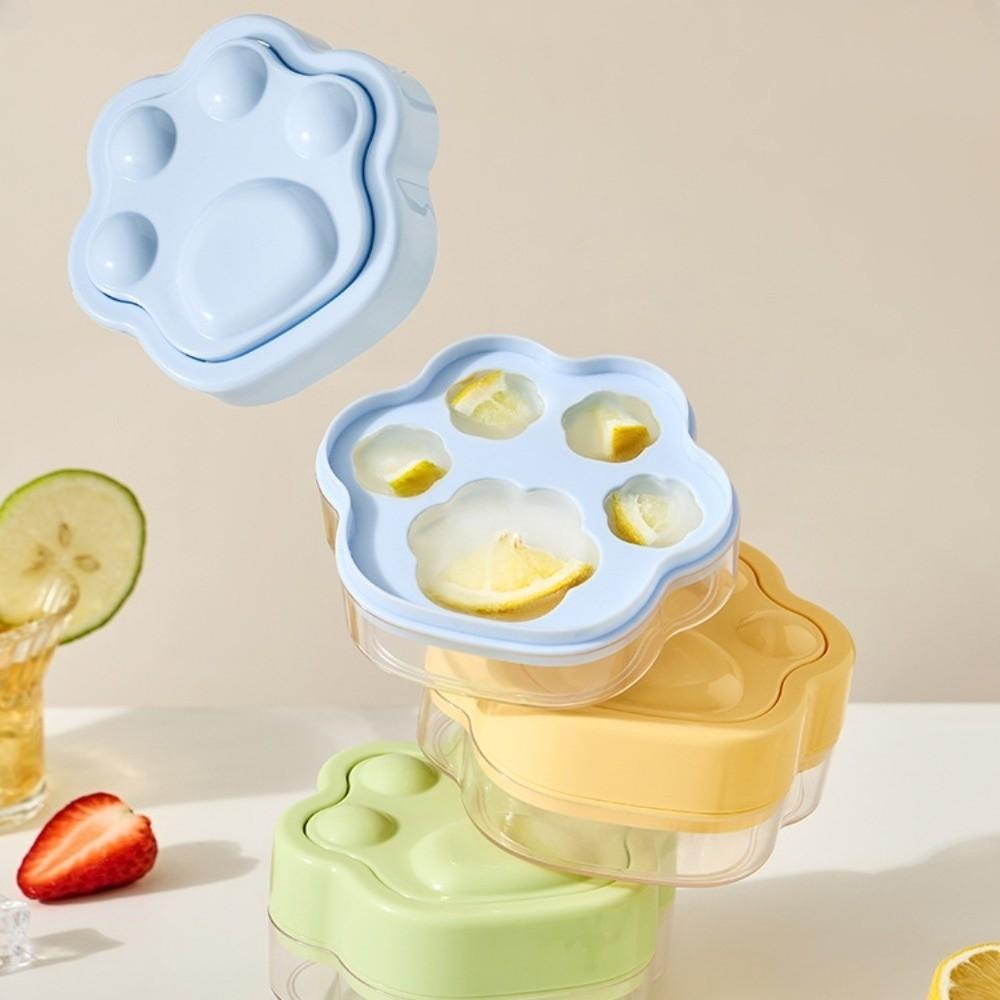 BPA Free Cat Paw Ice Block Mold Easy Demolding Pressing Ice Box Cute Ice Making Mold Summer