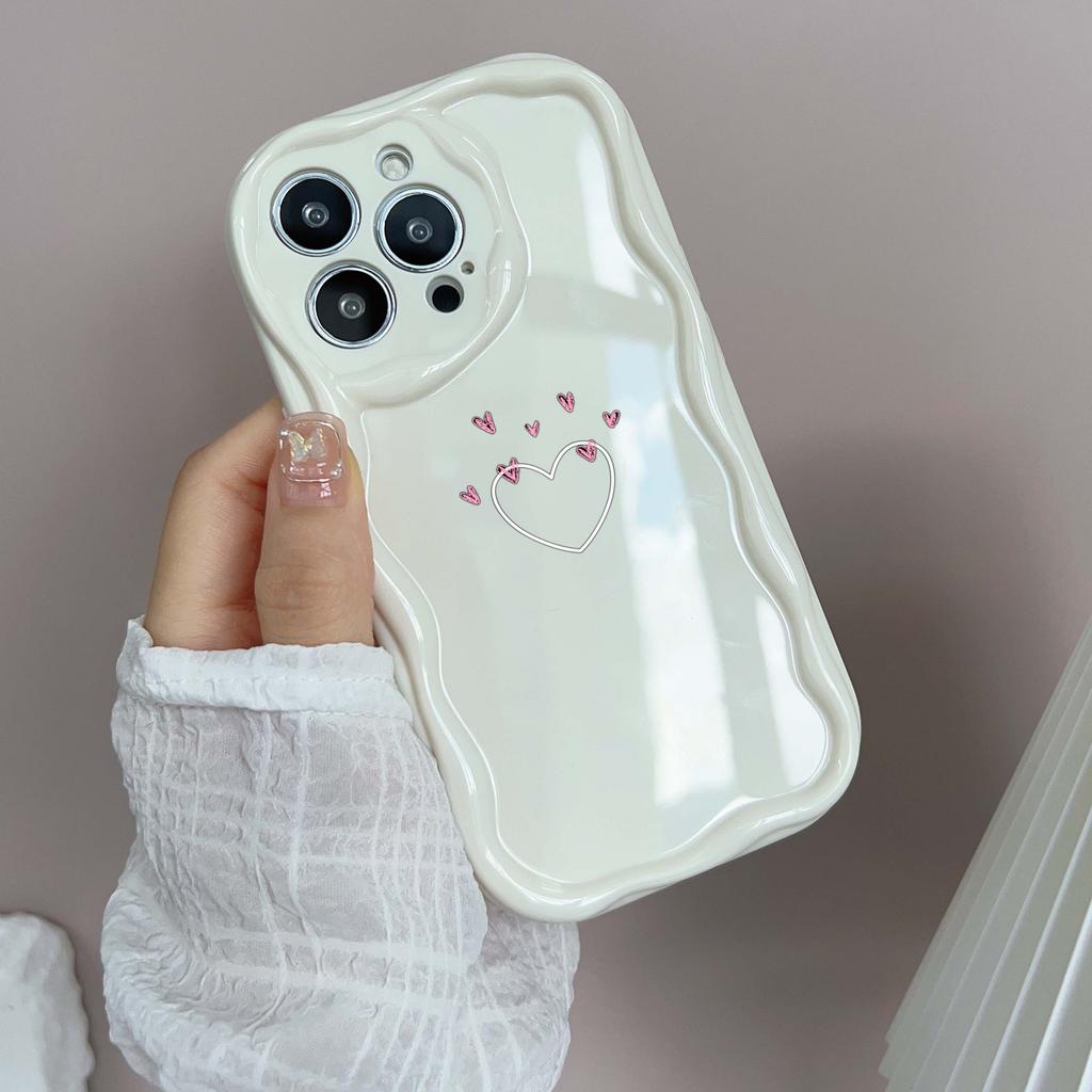 Мягкие волнистые чехлы для телефонов N83 Heart and Leaf art для iPhone 14 Pro Max 13 mini 15 Plus XR 7 8 6 XS Max 12 11, защитный чехол-бампер