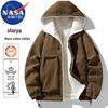 NASA MARVEL Мужская двусторонняя пуховая куртка с капюшоном из натуральной овчины