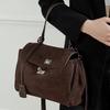 Легкая роскошь Импортная мягкая замшевая сумка-тоут Ленивый стиль Большая вместимость Матовая коровья кожа Замок Женская сумка-мессенджер на плечо