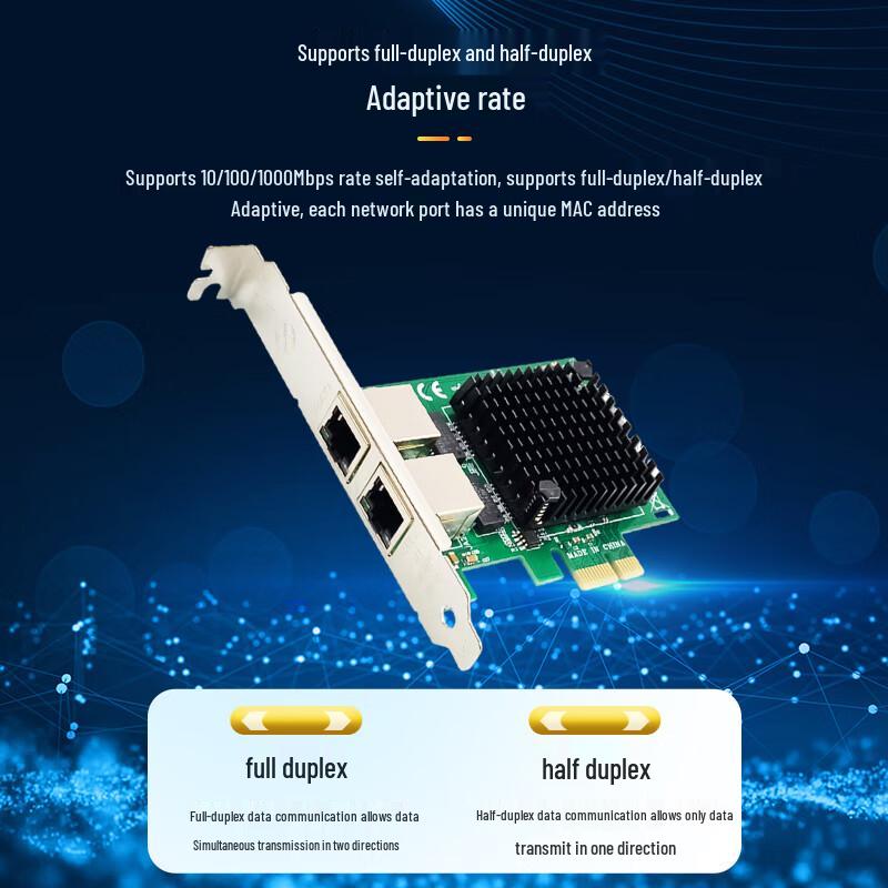 Сетевая карта PERCKO Intel 82571 двухпортовая гигабитная PCIe (Китайская версия)