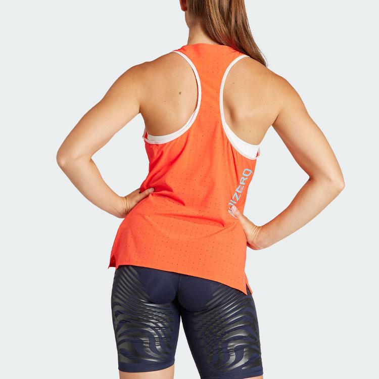 adidas Майка для бега Adizero с цветным логотипом, женские топы, светло-красные IQ4925