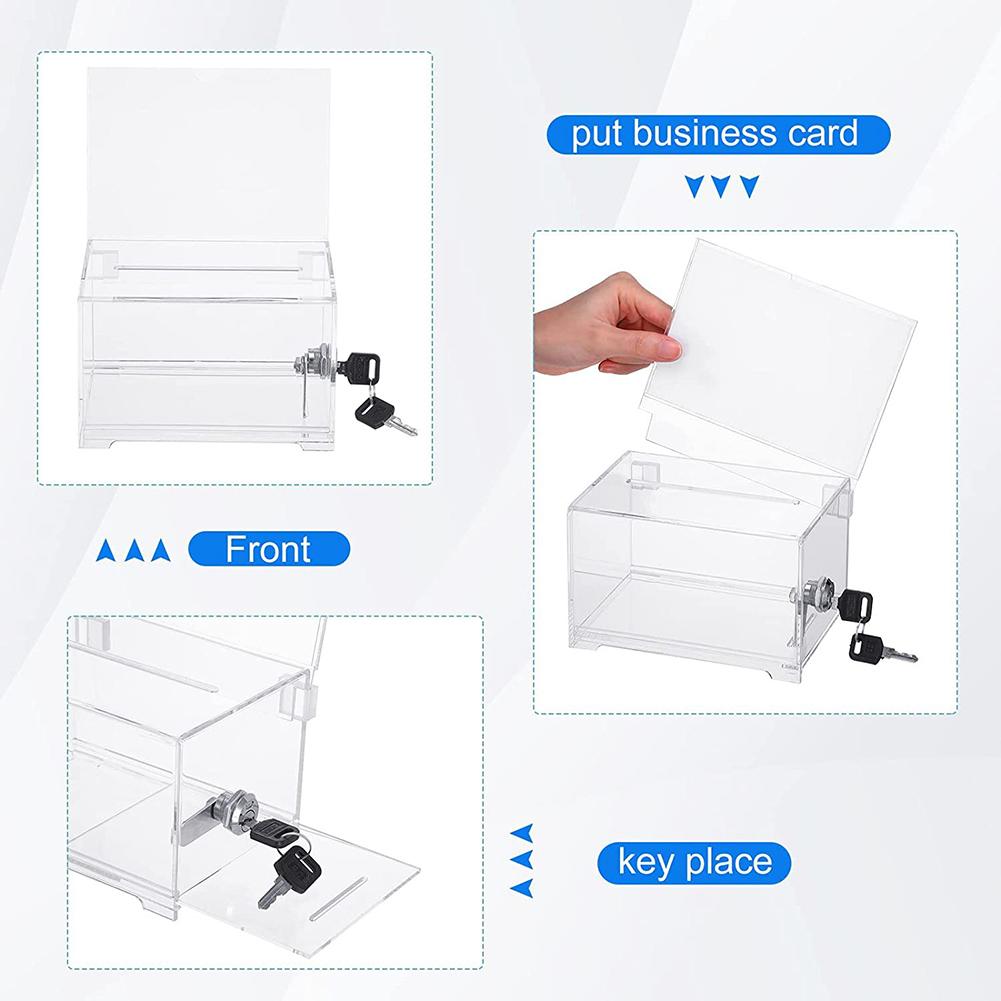 Акриловый ящик для предложений с прорезью для лотерейных билетов, контейнер с замком и держателем для знака, ящик для голосования для сбора средств, пожертвований, голосования