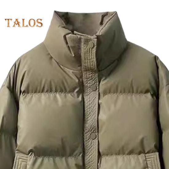 Женское зимнее хлопковое пальто с карманами, воротником-стойкой, длинным рукавом, однотонное, легкое, утолщенное, теплое, верхняя одежда