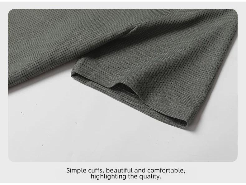 Мужская рубашка-поло из вафельной трикотажной ткани с коротким рукавом — деловая повседневная летняя одежда для отцов среднего возраста