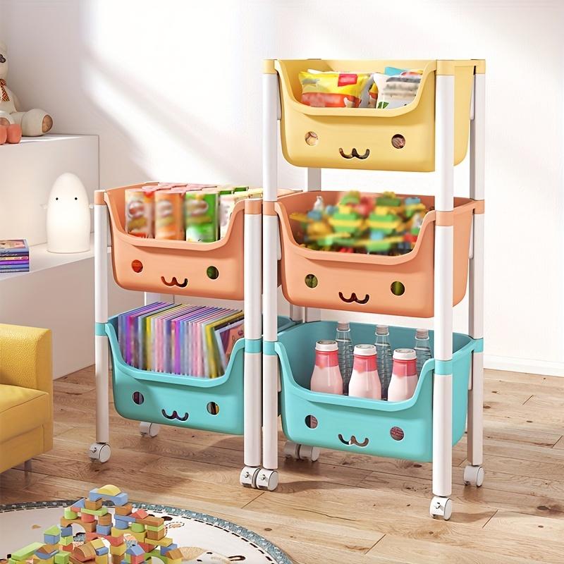 Trolley Shelf Children's Toy Storage Rack Household Bookshelf Drawing Book Rack Movable Multi-layer Finishing Rack