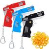 Mini Rubber Bands Shoot Gun Toy Foldable Handmade Toys 4 Colors Metal Key Chain Collapsible Funny Mini Gift for Kids