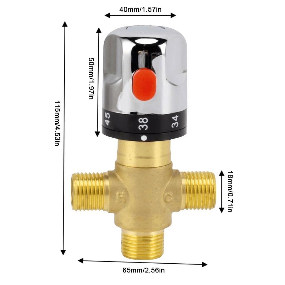 Brass Water Temperature Control Valve 3-Way Hot Cold Water Mixing Valve For Bathroom