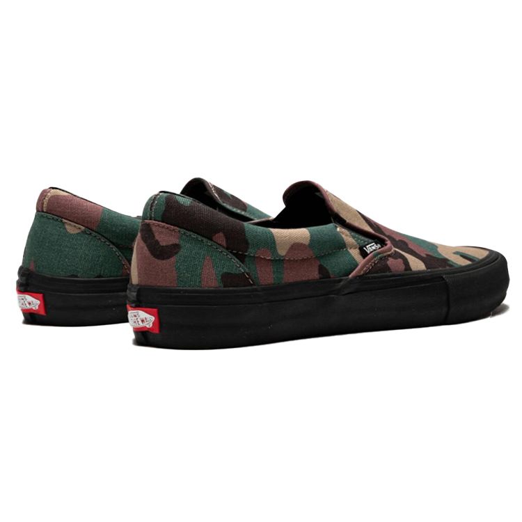Vans Slip-On Pro Canvas Low Top Skate Shoes Unisex Skate Shoes Military-Green Camouflage VN0A347VKAF