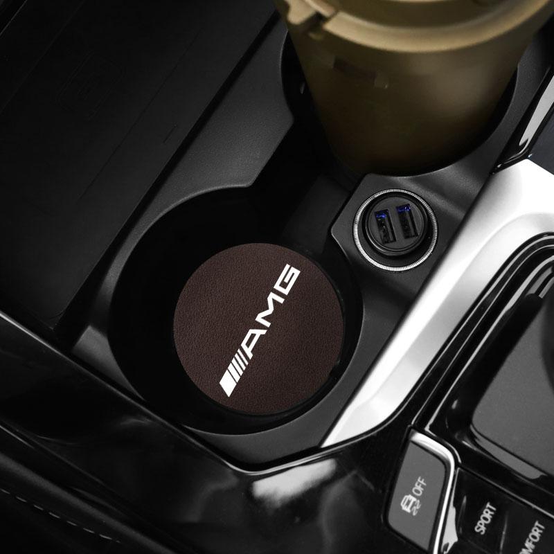 Car Water Cup Anti Slip Pad PU Water Cup Pad Accessories Car Hub Cap For Mercedes Benz AMG W214 W205 W204 W206 W213 W212 W211 W2
