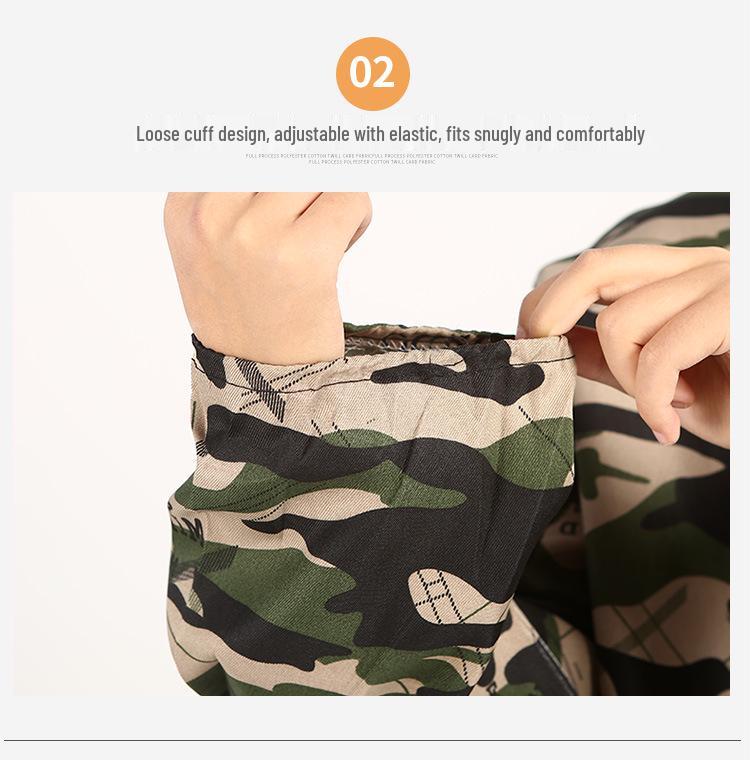 Unisex Dustproof Camouflage Labor Protection Coats with Logo Printing Option - Blue Long Coats