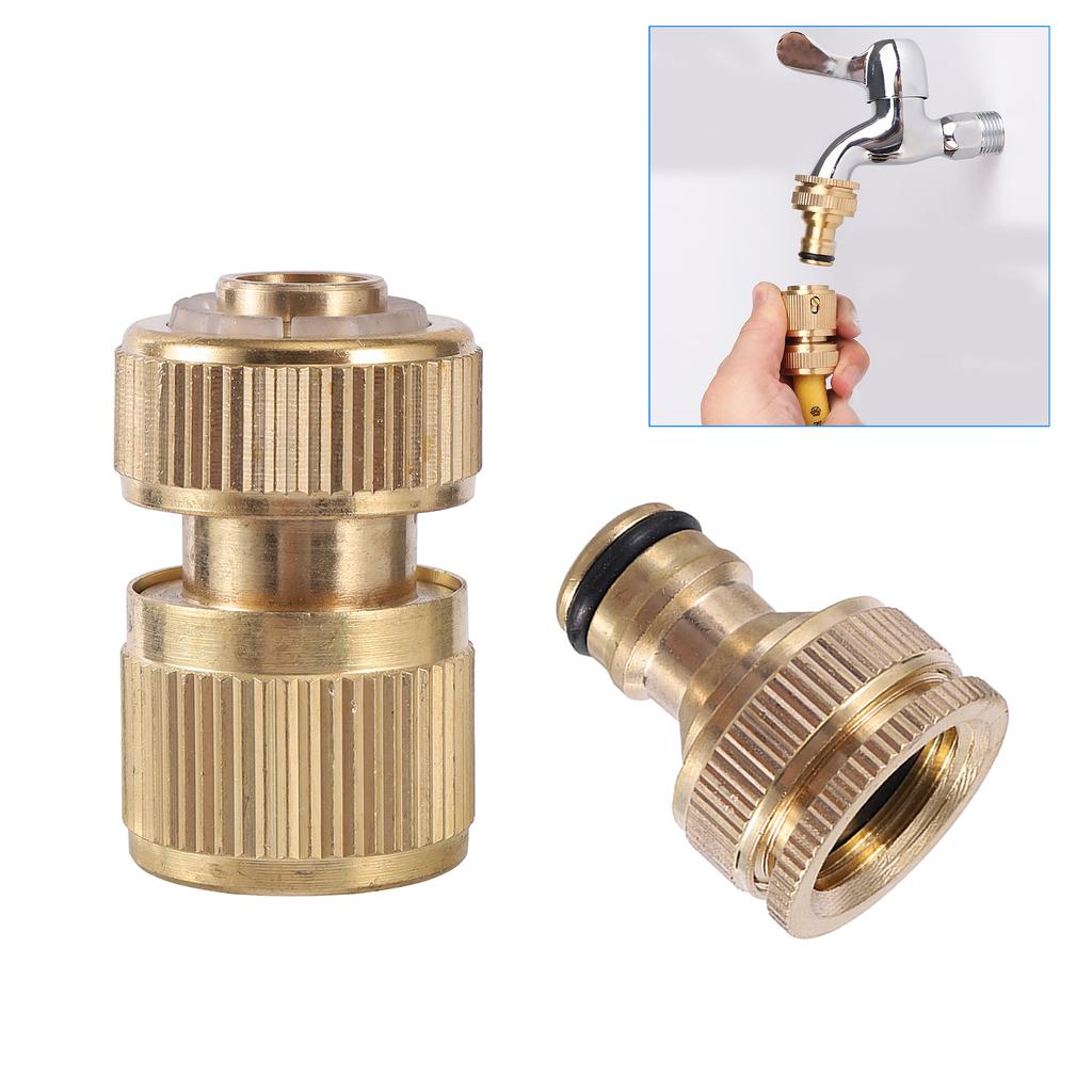 1/2 "3/4" резьбовой кран латунный адаптер 1/2 "труба быстроразъемный разъем садовый полив ирригация автомобильная мойка водяной пистолет фитинг