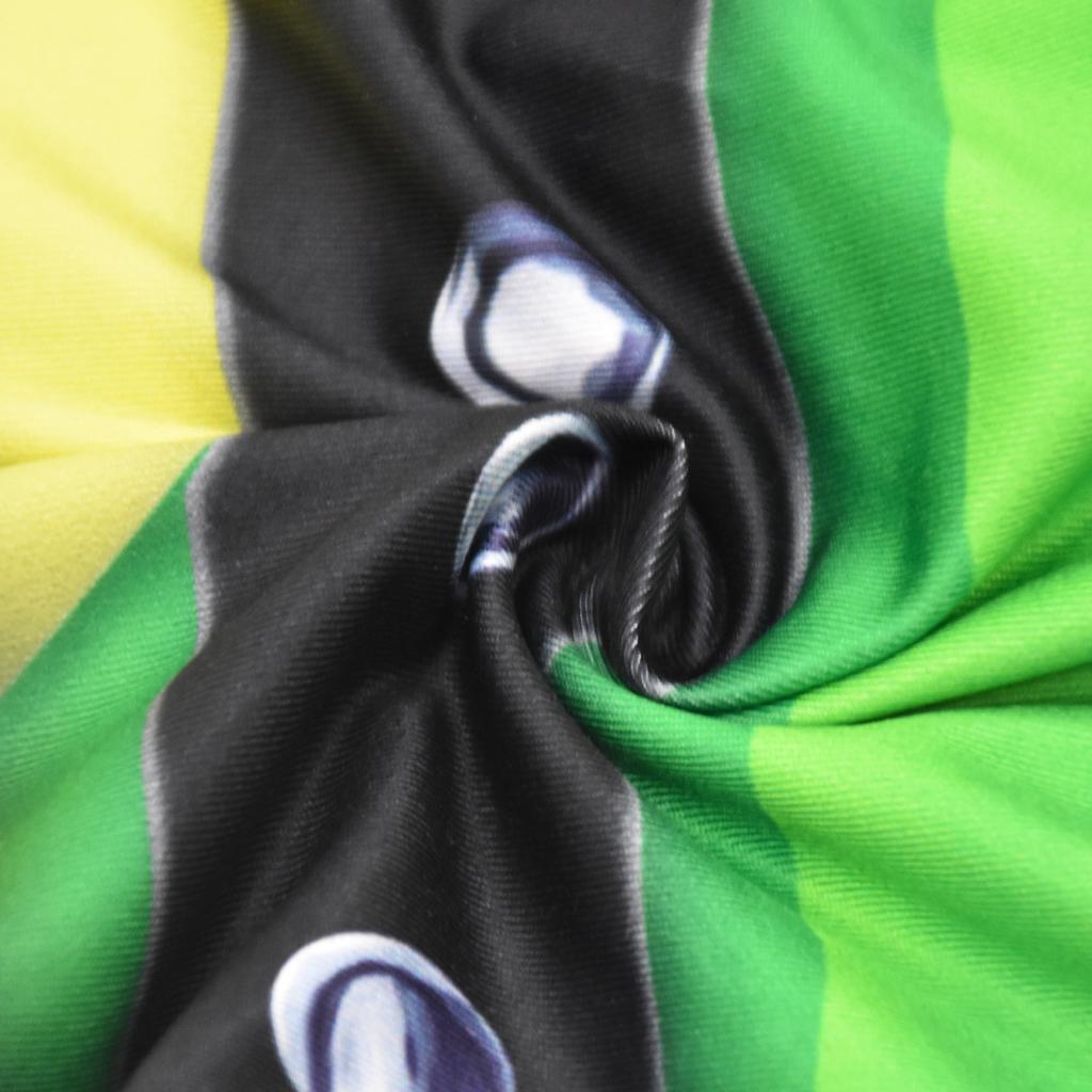 Boys Girls Fnaf Horror Bear Green Printed Jumpsuit Mask Tail Outfit for Kids Christmas Halloween Cosplay Dress Up Costume