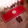 Red Crystal Velvet Non-slip Wedding Bedside Rug - Festive Bedroom Decor