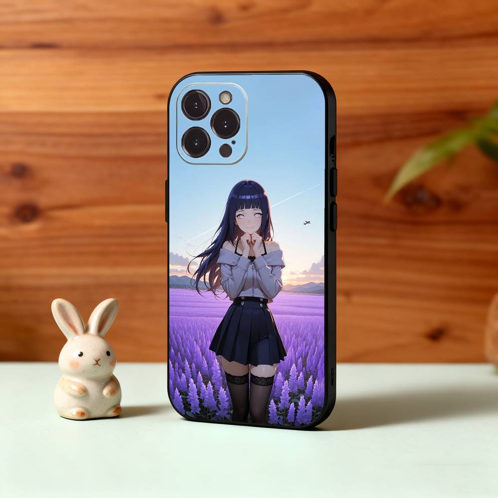 Чехол для телефона H-Hinata Anime H-Hyuga Для iPhone17 16 15 14 13 12 11 Pro Max Plus, 5G Мягкий черный чехол
