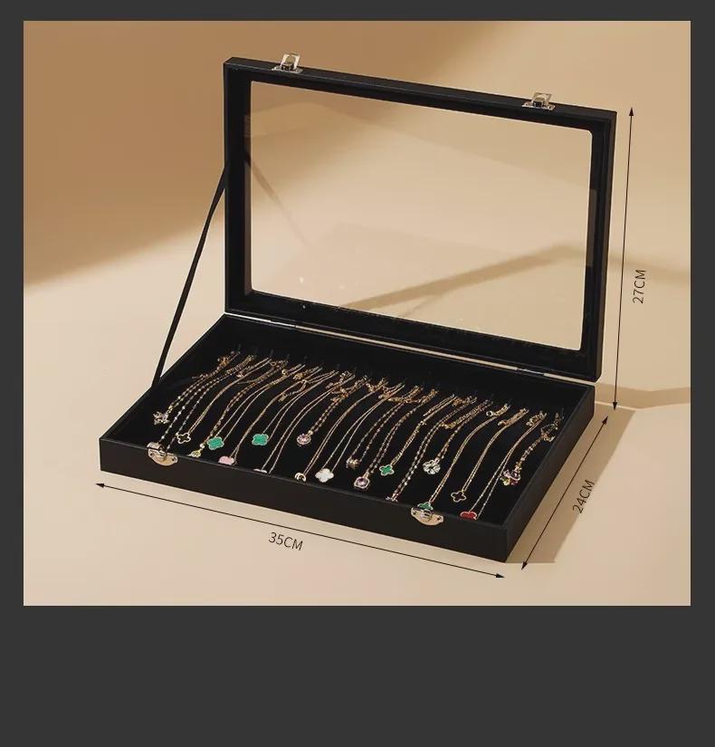 Роскошная бархатная шкатулка для демонстрации ювелирных изделий: ожерелий, браслетов и цепочек