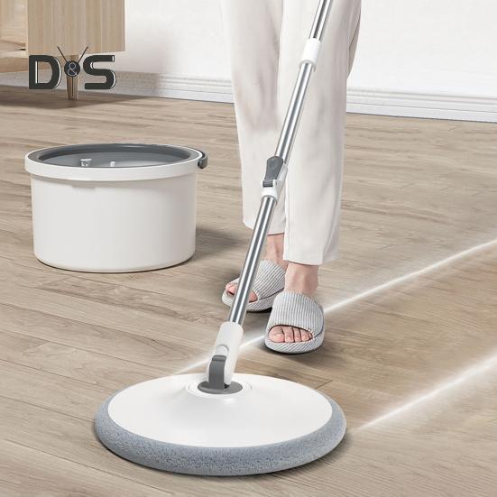Retractable Handle Mop 360 Degree Rotating Cleaning Microfiber Wet Dry Floors Mop Bucket Set Easy Corner Cleaning Mop