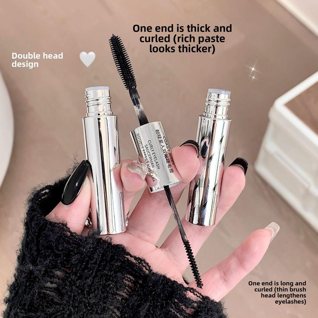 Двусторонняя тушь для ресниц, придающая естественный объем, длину и подкручивание, водостойкая, стойкая, для ежедневного макияжа, для студентов, модный макияж для женщин