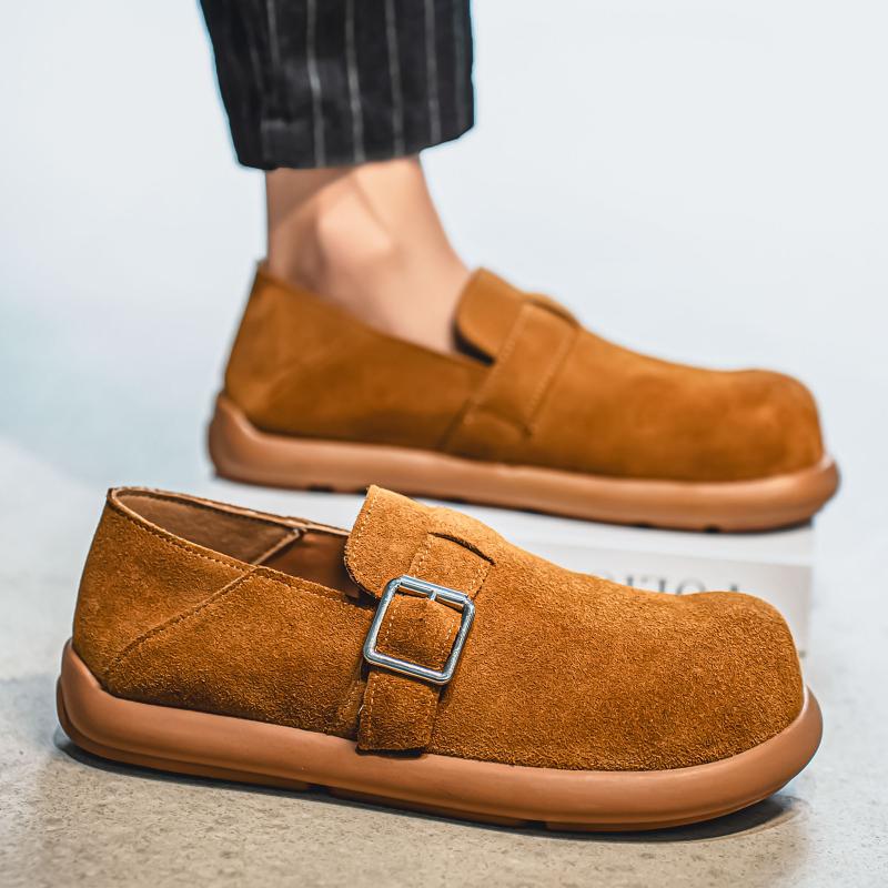 Новая мужская обувь Легкая Удобная Одношаговая Ленивая Обувь Противоскользящая Спортивные Туфли-Бобы Мягкая Подошва Широкий Носок Мужская Повседневная Обувь