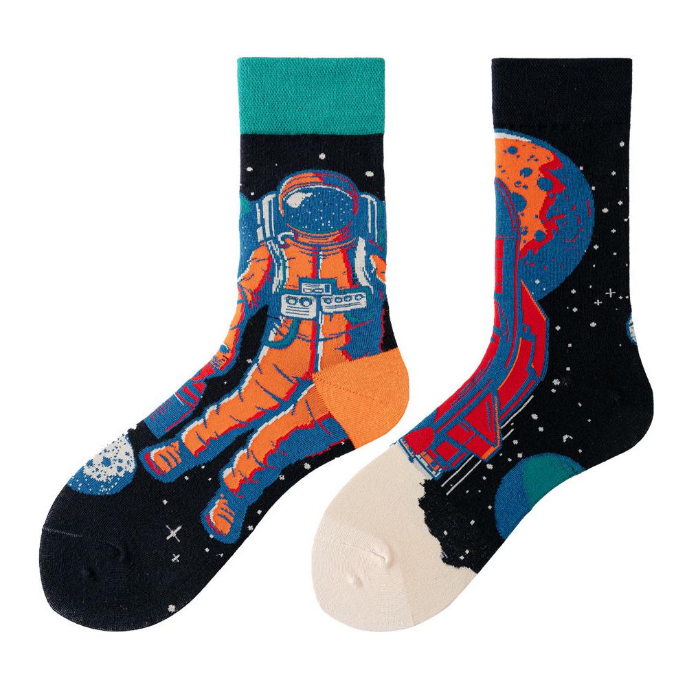 Asymmetric Colorful Christmas Cotton Socks for Couples