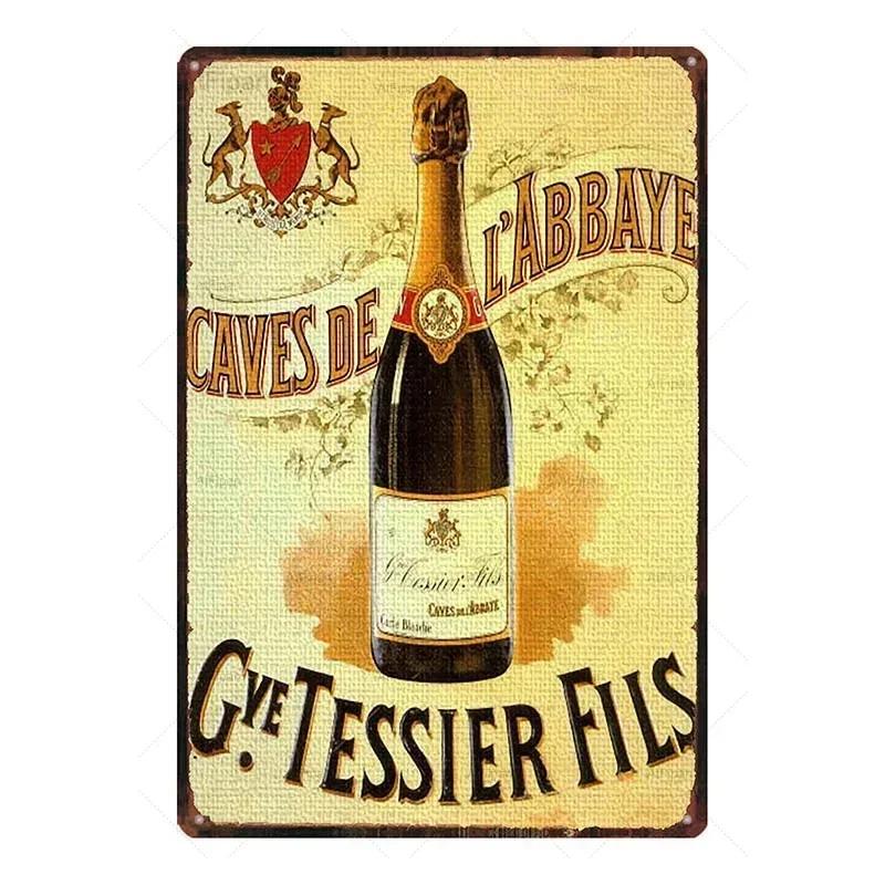 Металлическая жестяная табличка Morlant Reims Champagne Винтажные французские плакаты Жестяной знак Плакат Настенное искусство Табличка для бара Кофейни Офиса Настенный декор