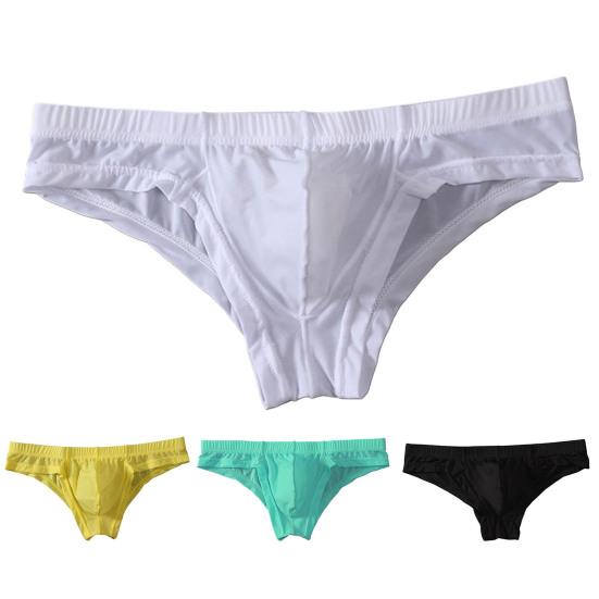 Мужские трусы с низкой талией, тонкие, однотонные, с отличной воздухопроницаемостью, U-образные, эластичные, быстрые