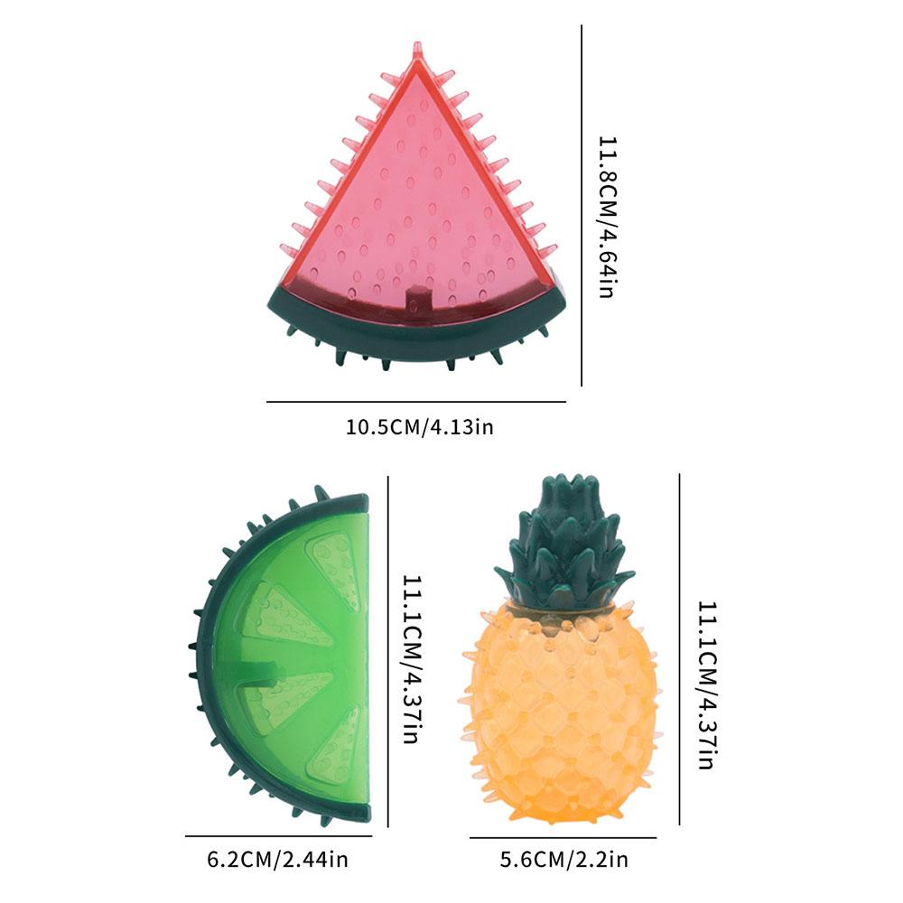 Fruit Squeaky Chew Toy: Non-Toxic TPR Dental Toy for Aggressive Chewers - Bite-Resistant Cute Shapes with Dual Chambers