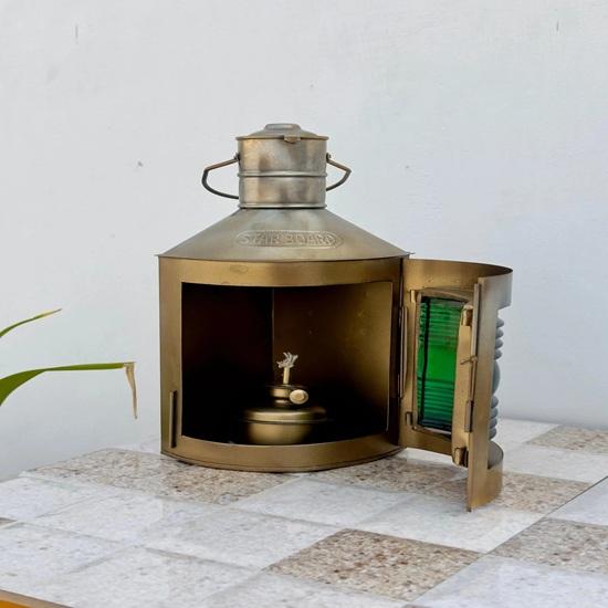 Набор из 2 морских латунных масляных фонарей, морской латунный бортовой огонь, коллекционный корабельный фонарь, морская масляная лампа, настраиваемый фонарь 27,94 см