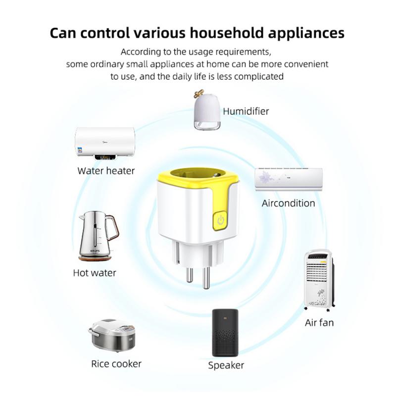 Corui Tuya EU Plug 16a 20a Wi-Fi умная розетка 220 В монитор питания таймер Smart Life управление приложением поддержка Google Home Alexa