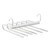 Folding Pants Rack 6 Layered Multifunctional Collapsible Stainless Steel Trouser Hangers Towel Closet Organizer White