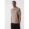 Рубашка поло HM slim Fit темно-бежевого цвета