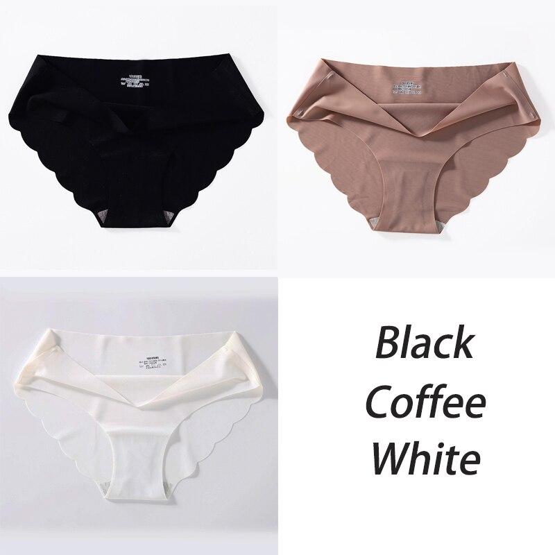 3PCS/Set Seamless Silk Women's Panties Briefs Women Underwear Female Underpants Comfortable Silk Panty Sexy Woman Lingerie M-XL