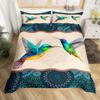 Boho Mandala Duvet Cover Set Hummingbird Bedding Set Microfiber Farmhouse Cute Birds Comforter Cover Queen for Kids Boys Girls
