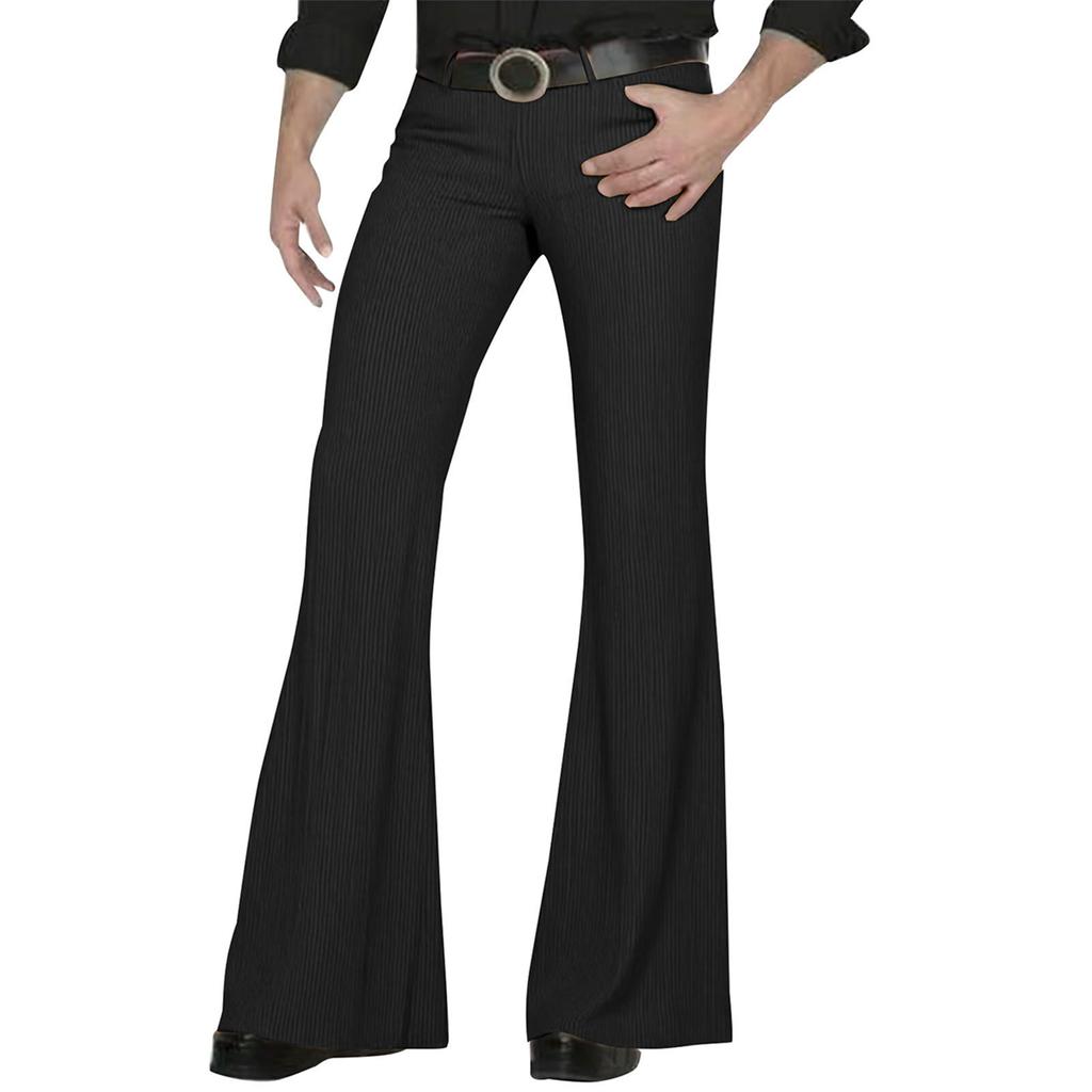 Мужские повседневные модные расклешенные брюки в стиле ретро, длинные брюки