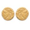 [R5782] - Gold Plated 'Cléopatra' Earrings - 10 Mm (Greco-Roman Face)