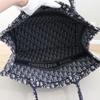 [Pre-Owned] Book Tote Hand-Embroidered Monogram Large Capacity Canvas Tote Bag - Excellent #1JRC2QE
