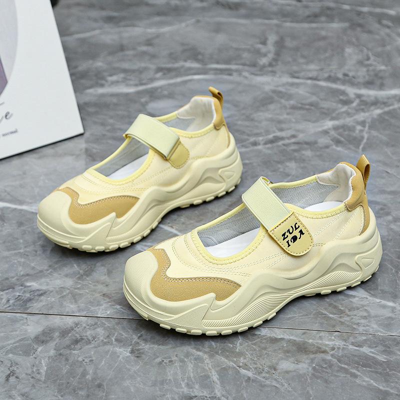 Shallow Mouth Mary Jane Women's Shoes 2025 Summer New Thick-soled Velcro Sports Sandals Women's Retro Forrest Gump Training Shoes