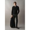 H M sliM Fit Merino Wool Zip Up Sweater Black