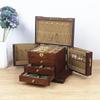 Xianglongmu 2023 Ретро деревянная шкатулка для украшений: Новый стиль с замком, большой емкостью, многослойное хранилище европейского класса
