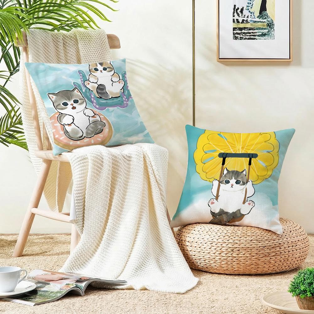 Fluffy MmofusandS Cushion Cover Breathable and skinfriendly linen pillowcase square removable and washable cushion