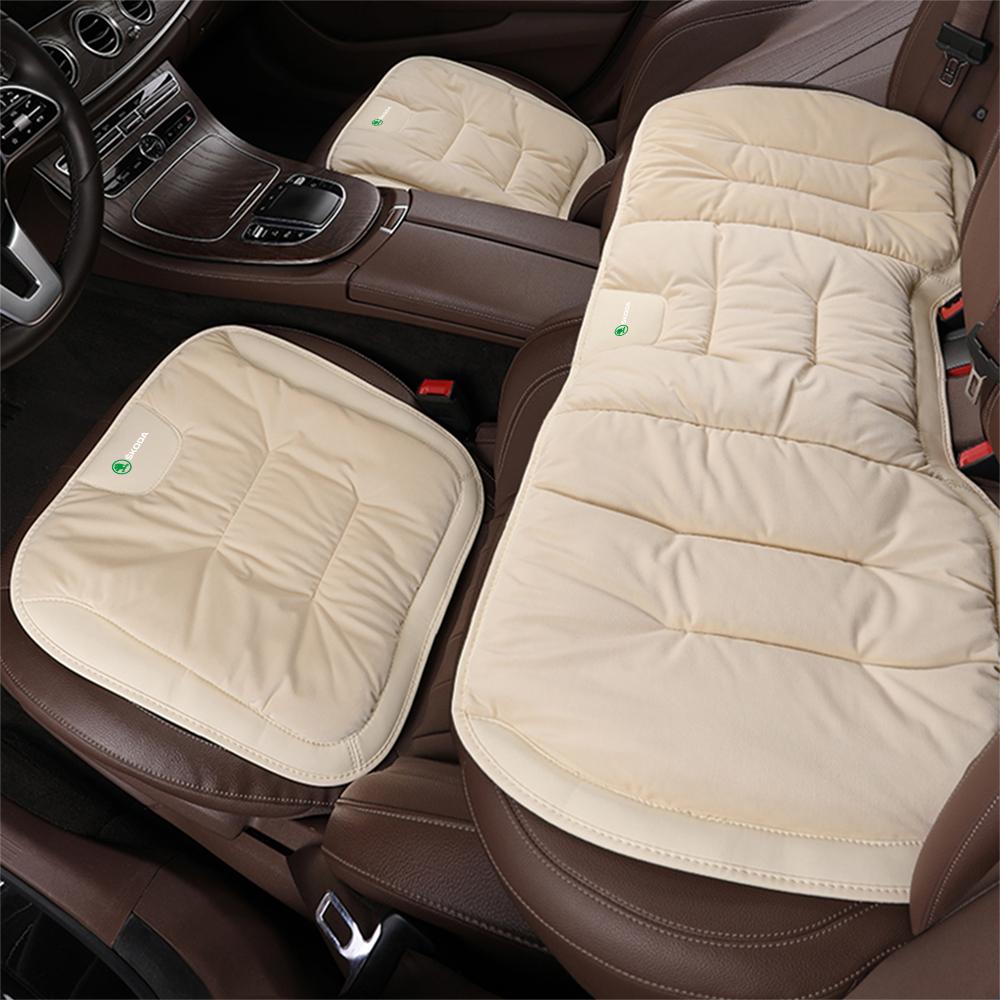 BBHX7 For Skoda S Octavia Rapid Fabia Superb Karoq Scala VRS A7 A5 Kamiq Car Exclusive Seat Cover Flannel Soft Breathable Seat Cushion