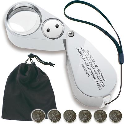 Ювелирная лупа Phoenix для оценки драгоценных камней со светодиодной подсветкой [40-кратное увеличение] <45-дневная гарантия>