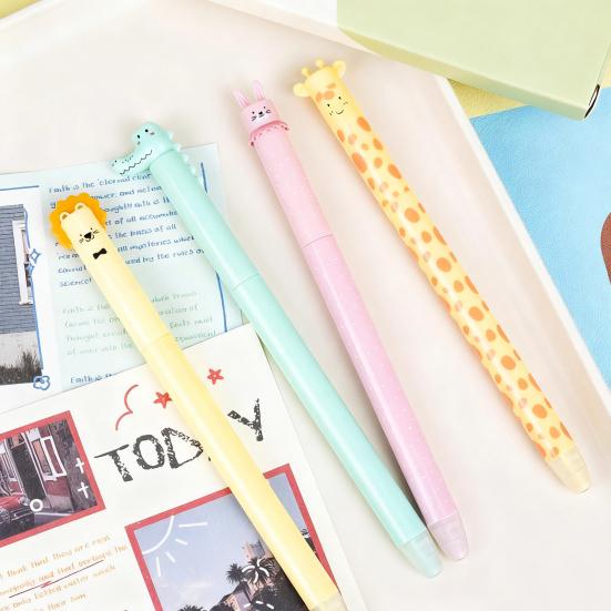 8 шт. гелевых ручек со стираемыми чернилами на животную тематику, ручки с тонким наконечником 0,7 мм для плавного письма, забавные пишущие инструменты для школы, офиса, для заметок