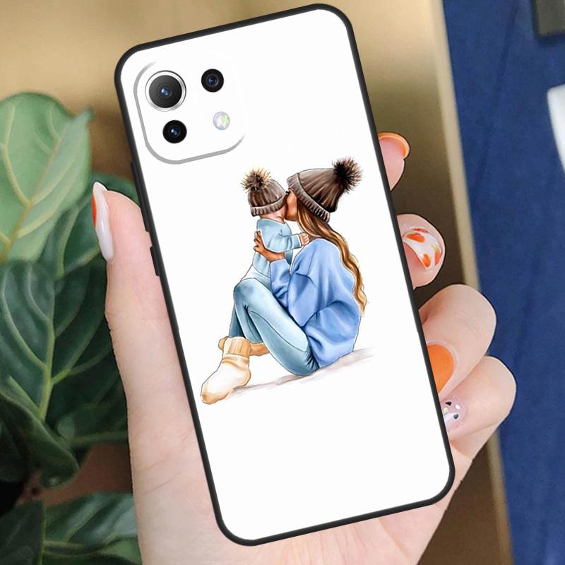 Чехол для телефона Xiaomi 13 14 11T 12T 13T Pro 12 Lite 12X POCO X3 X5 Pro F3 F4 X4 M5s C65 F5 с рисунком "Мама, Дочь, Девочка, Сын, Папа"