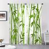 Bamboo Print Semi-Sheer Jacquard Curtains Glam Style Polyester Rod Pocket Drapes for Living Room Bedroom Bamboo Wall Pattern