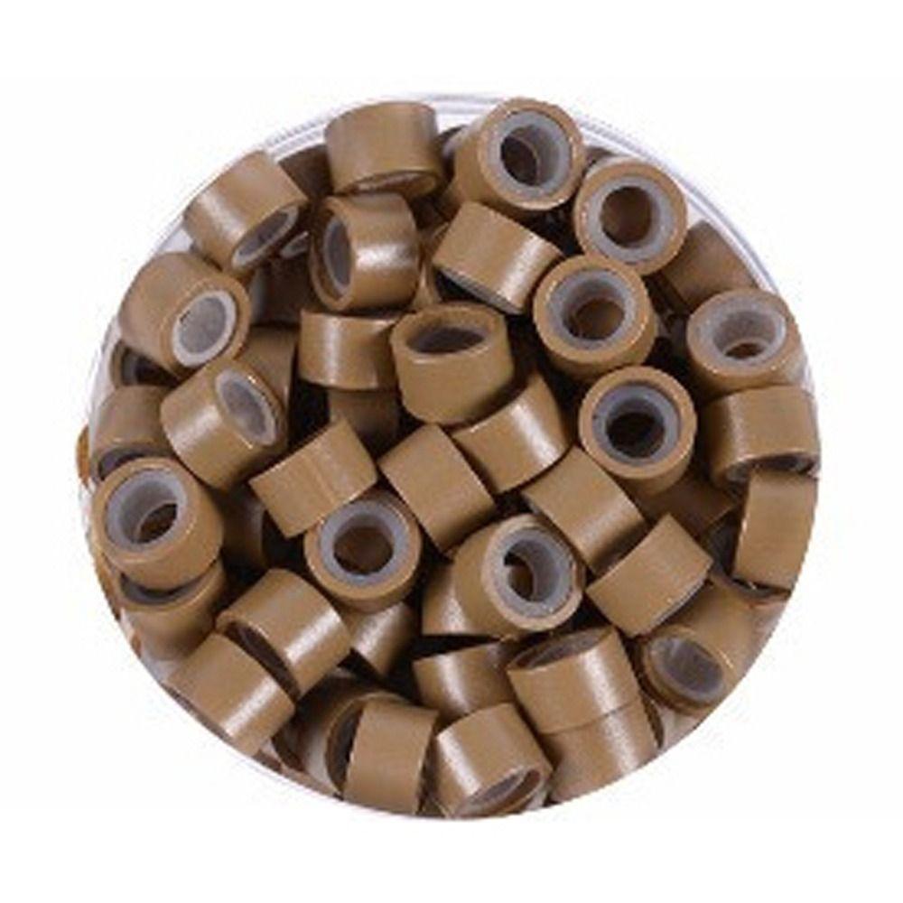 100 шт. колечки для волос микро-связующие звенья обжимные бусины кольца бусины микро-силиконовые кольца с подкладкой