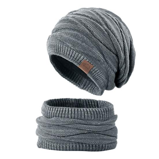 Stylish Windproof Cold Resistant Washable Adults Universal Scarf Beanie Hat Kit for Everyday Life Women Neck Warmer